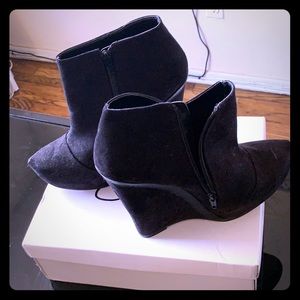 Black Suede wedge booties